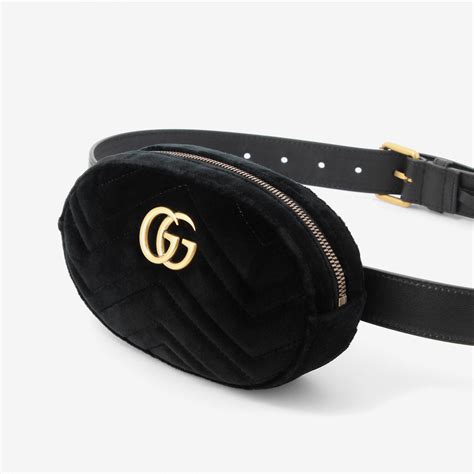 gucci velvet belt bag black|gucci black leather belt bag.